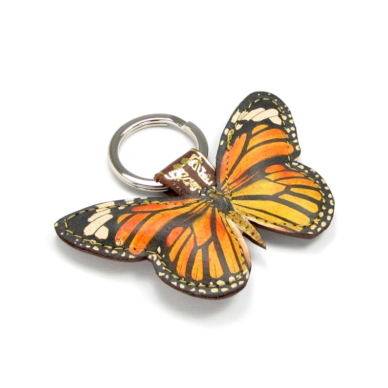 Leather butterfly keychain butterfly keyring butterfly bag Etsy