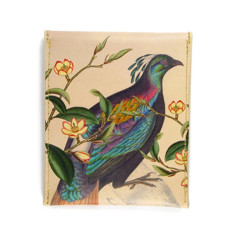 Gift For Women Himalayan Pheasant Bird Print with Flowers girlfriend gift Jewellery Pouch headphone holder