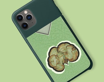 slick Card case / Monogram personalisation - stick on card case / botanical print  Leather Sticker