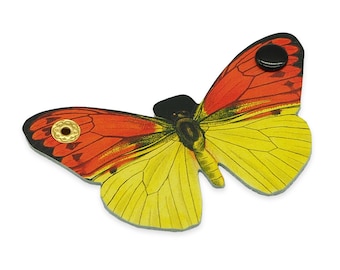 Butterfly cable tidy, cable organiser, headphone holder, cord tidy: Vintage Botanical Butterflies - Monarch Butterfly