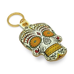 Sugar Skull Keychain / Day of the Dead / Dia de Muertos Keychain / Skull Key Ring / Bag Charm / Mexican Skull / Tattoo Skull /