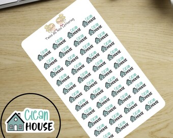 Clean House Planner Stickers, Cleaning Reminder Stickers