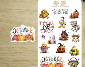 All Hallows Halloween Weekly Sticker Kit Fall Planner Stickers October ...