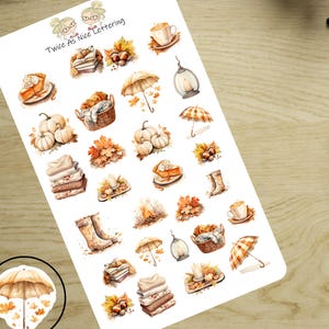 Fall Planner Stickers, Fall Harvest Stickers, Autumn Planner Stickers, Cozy Fall Planner Stickers