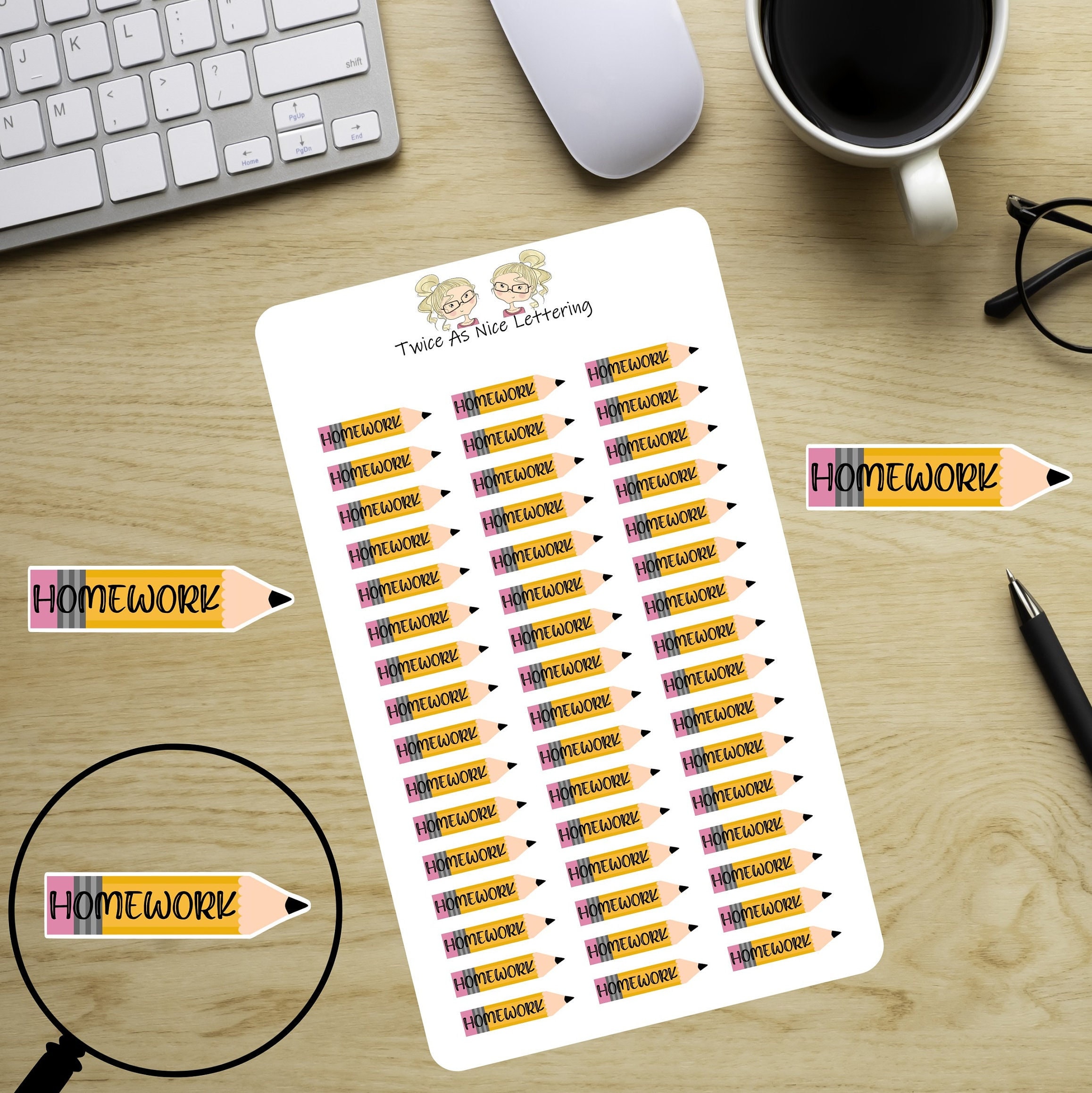 Homework Planner Stickers: School Sticker Sheet - Etsy