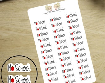 No School Planner Stickers, No School Stickers, Back To School, Sticker Sheet, Stickers For Planners