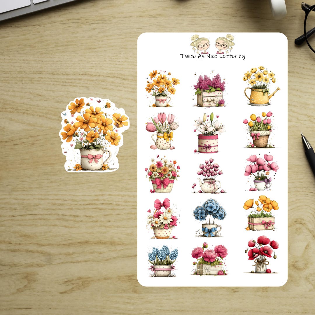 Spring Flowers Planner Stickers: Summer Garden Theme - Etsy