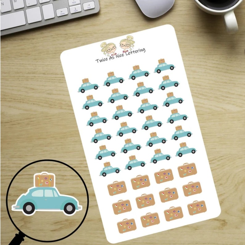 Vacation Planner Stickers, Vacation Road Trip Stickers, Vacation Stickers, Stickers For Planners image 5