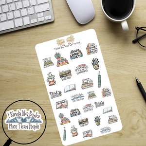 Book Stickers, Reading Books Planner Stickers, Sheet Stickers, Stickers For Planners, Planner Stickers, Fits Erin Condren, Book Club image 5