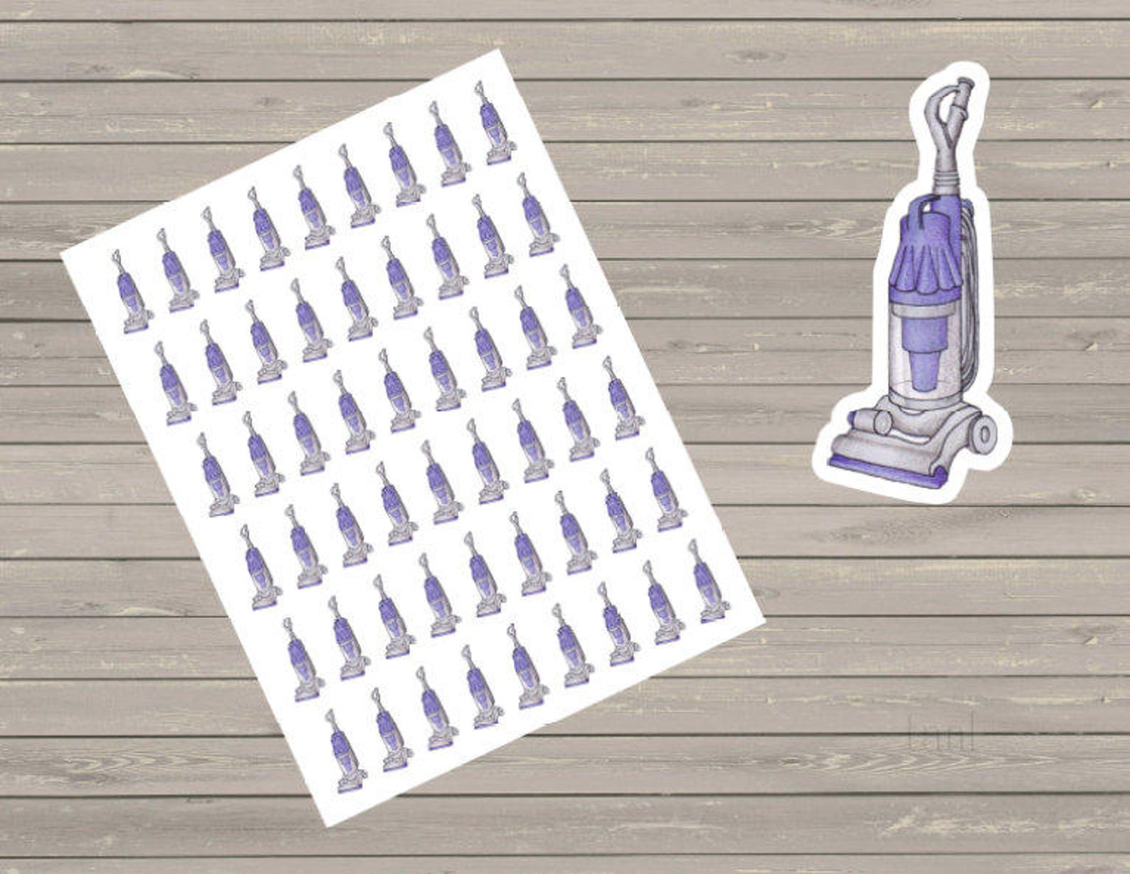 54 Small Vacuum Stickers Cute Planner Stickers Fits Erin Etsy