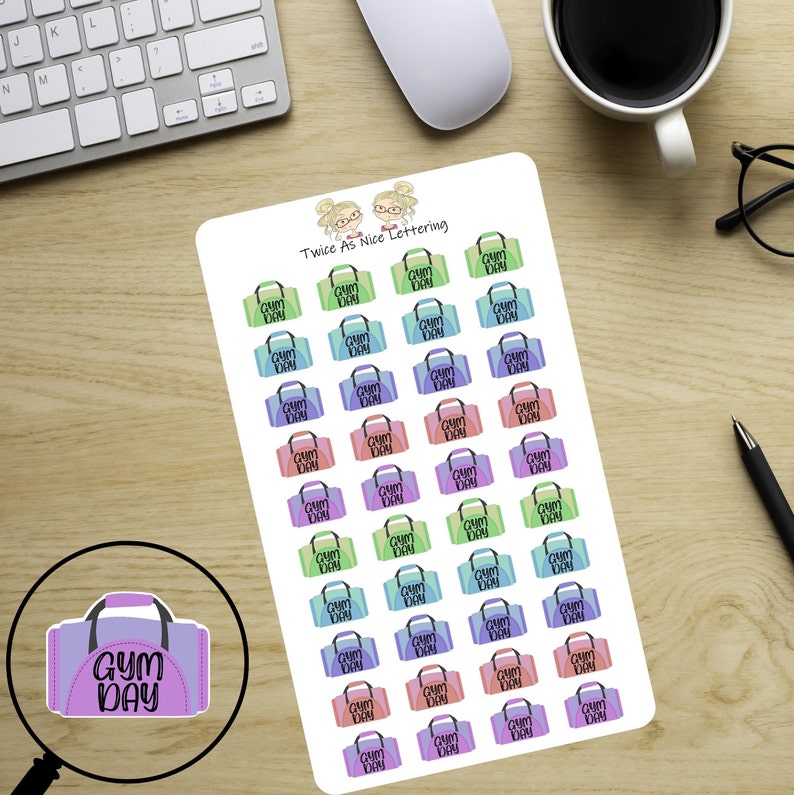 Planner Stickers Gym Stickers Workout Stickers Exercise Planner Stickers Working Out Stickers image 5