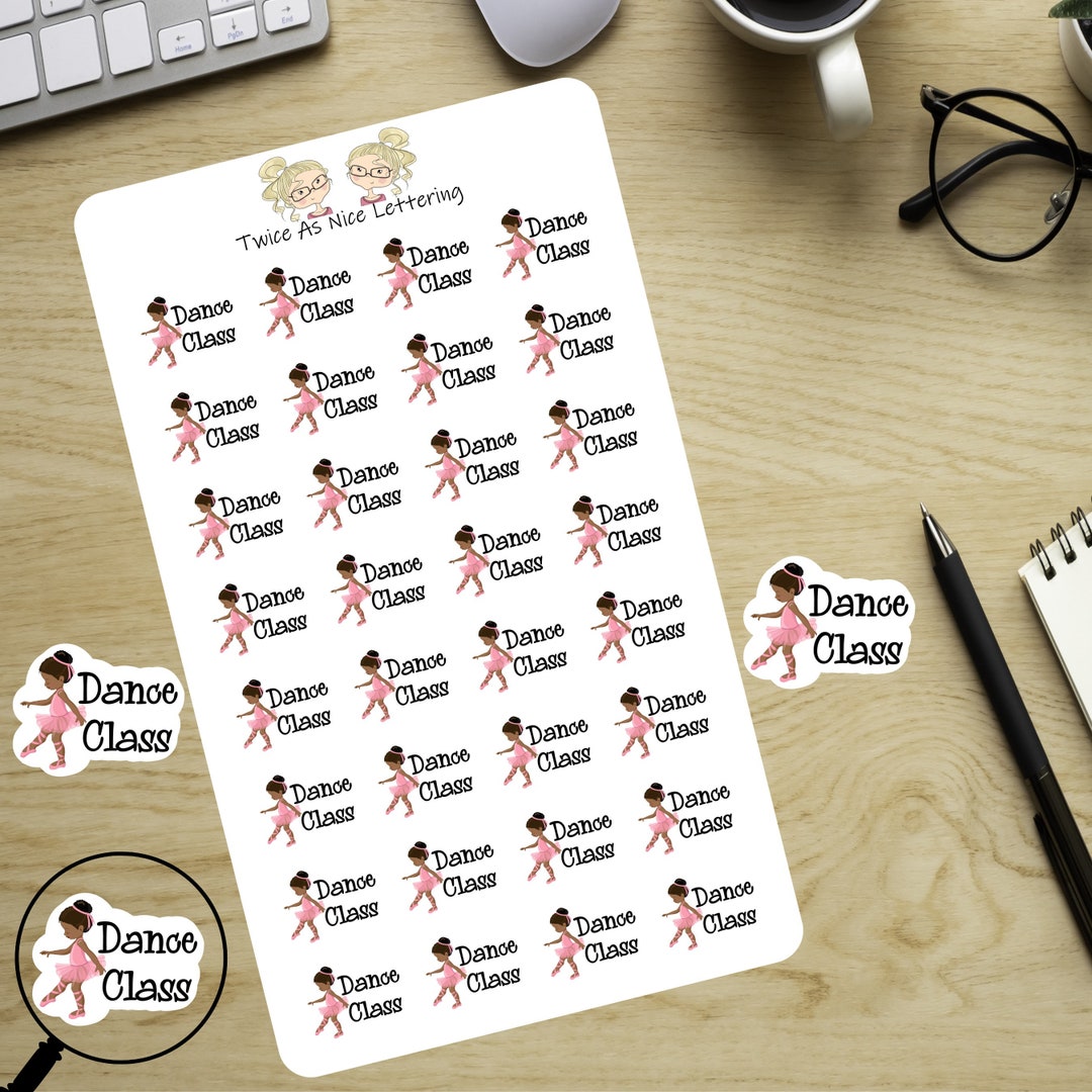 Dance Stickers, Ballerina Stickers, Dark Skin Ballerina Stickers, Dance