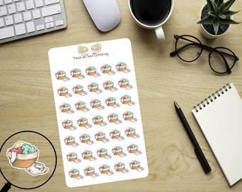 Laundry Baskets Planner Stickers, Chore Stickers, Cleaning Stickers, Sticker Sheet, Planner Stickers