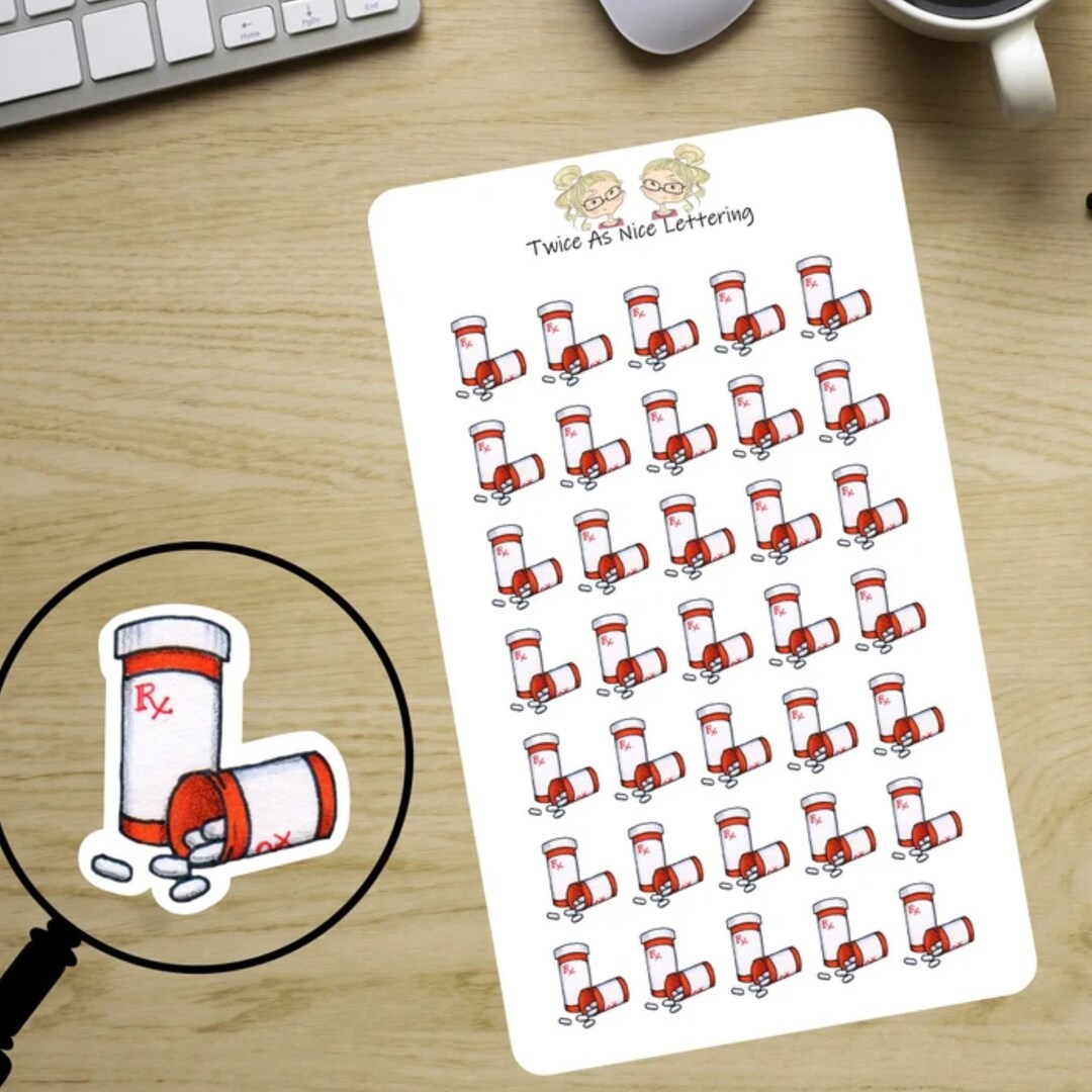 Medicine Reminder Stickers, Pill Bottles Stickers, Prescription