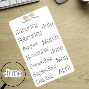Planner Stickers Months Of The Year Monthly Stickers Planner Sheet Stickers For Planners Month Stickers