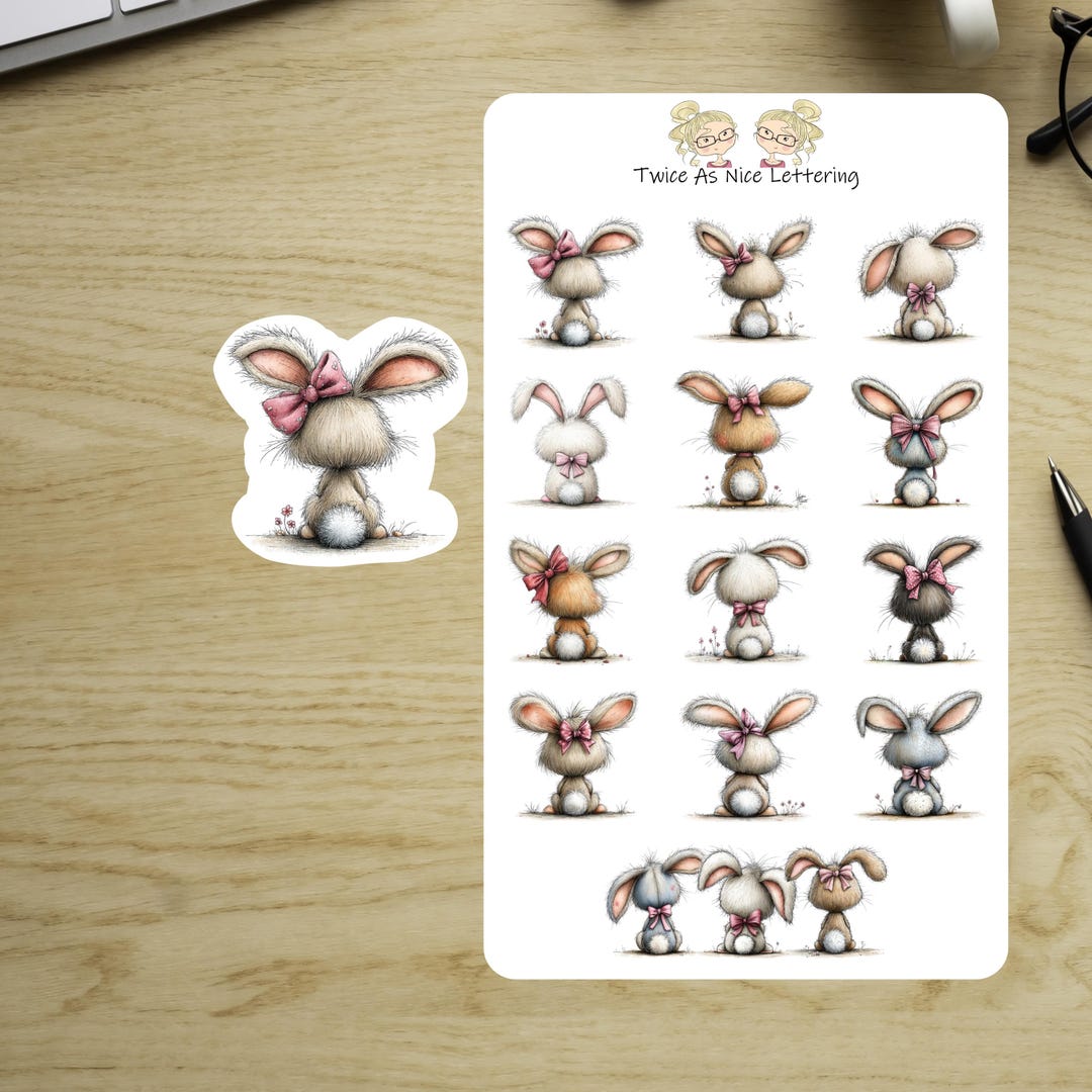 Easter Planner Stickers Bunnies Bunny - Etsy