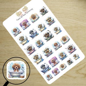 Dog Planner Stickers, Dog Grooming Stickers, Planner Stickers, Dog Bath Time Stickers