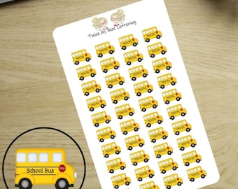 School Bus Stickers Bus Planner Stickers School Stickers Sticker Sheet