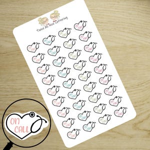 Medical Work Planner Stickers, On Call Stickers, Nurse Stickers, Doctor Stickers, On Call Planner Stickers