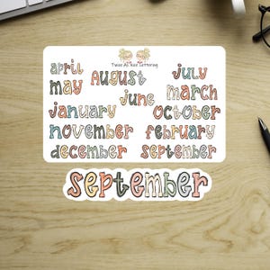 Planner Stickers Months Of The Year Monthly Stickers Planner Sheet Stickers Month Stickers