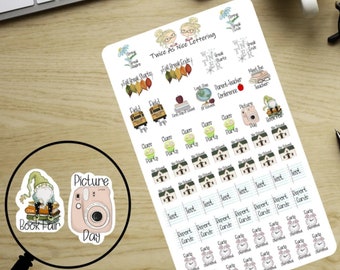 School Planner Stickers, Back To School Planner Stickers, Half Sheet Stickers, Stickers For Planners, Reminder Stickers