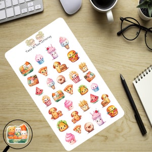 Food Stickers, Planner Stickers, Stickers For Planners, Summer Planner Stickers