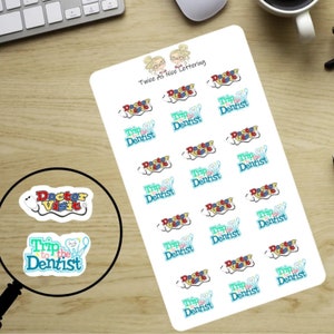 Dentist Planner Stickers, Doctor Reminder Stickers, Half Sheet Stickers, Stickers For Planning, Appointment Reminder Stickers