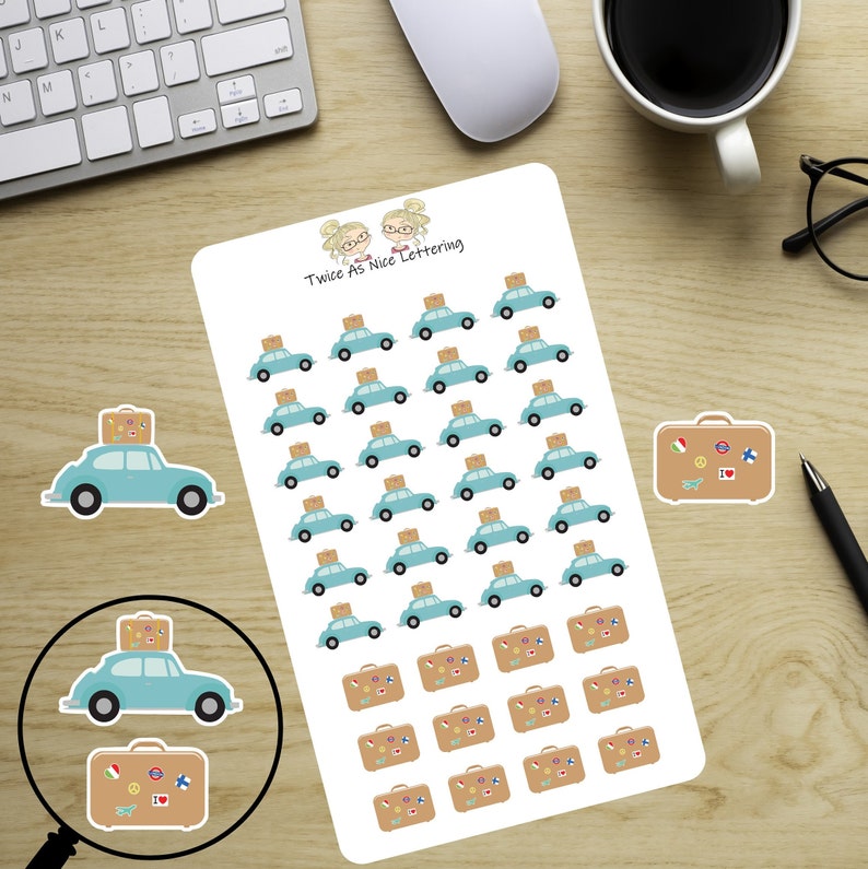 Vacation Planner Stickers, Vacation Road Trip Stickers, Vacation Stickers, Stickers For Planners image 6