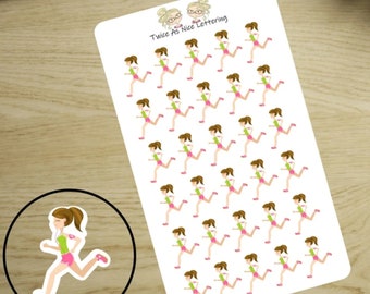 Jogging Stickers, Running Stickers, Planner Stickers, Running Track Stickers, Exercise Stickers, Fitness Tracking