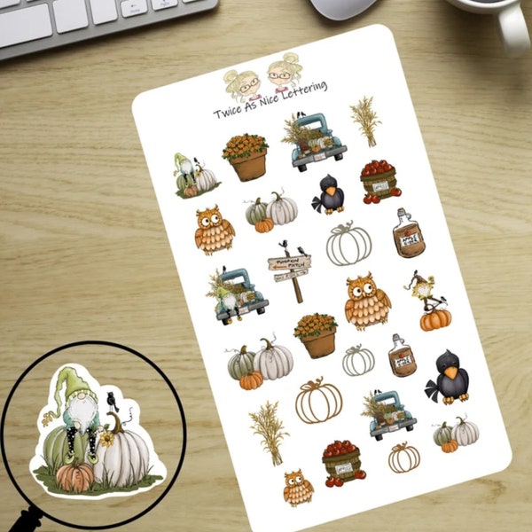 Fall Planner Stickers, Fall Harvest Stickers, Autumn Planner Stickers, Happy Planner, Fall Stickers