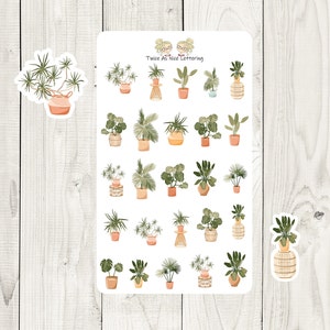 House Plants Stickers, Potted Plants Planner Stickers, Half Sheet Stickers, Stickers For Planners, Planner Stickers image 6