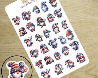 July 4th Planner Stickers: Independence Day Holiday Decals