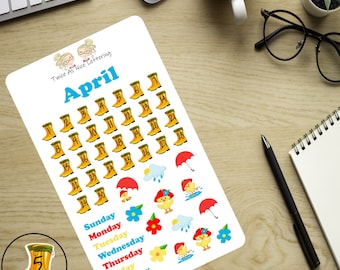 April Planner Stickers, March Stickers, Planner Monthly Kit, Stickers For Planners
