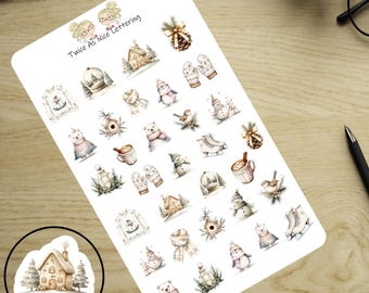 Winter Planner Stickers: Snowmen, Fits Erin Condren Planners