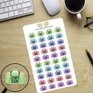 Planner Stickers Gym Stickers Workout Stickers Exercise Planner Stickers Working Out Stickers image 6