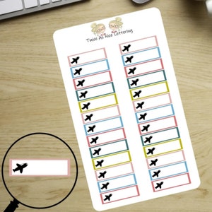 Airplane Flight Planner Stickers: Vacation Travel Stickers