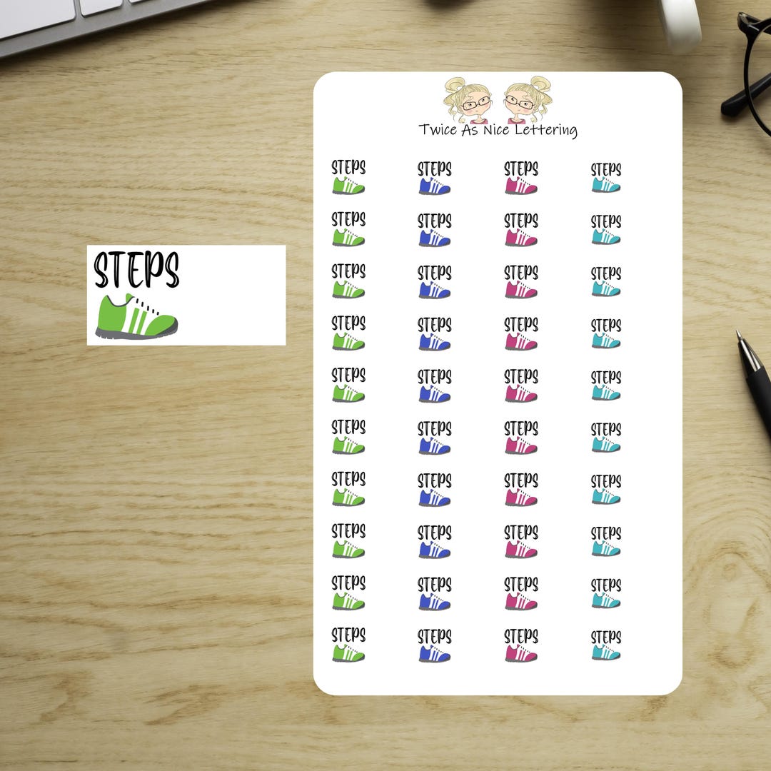 Walk Planner Stickers: Daily Steps Tracker Stickers - Etsy