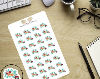 Car Wash Planner Stickers, Reminder Stickers, Wash Car Planner Stickers