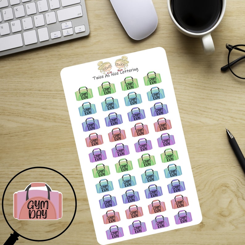 Planner Stickers Gym Stickers Workout Stickers Exercise Planner Stickers Working Out Stickers image 4
