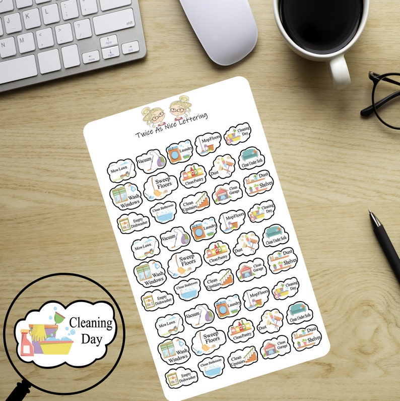 House Cleaning Stickers, Cleaning Stickers, To Do Stickers, Planner Stickers, Happy Planner, Erin Condren image 6