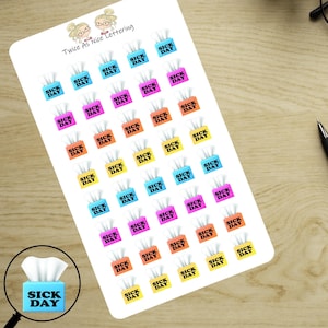 Sick Day Planner Stickers, Tissue Box Sick Day Planner Stickers, Stickers For Planners