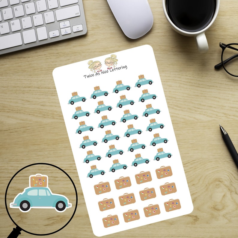 Vacation Planner Stickers, Vacation Road Trip Stickers, Vacation Stickers, Stickers For Planners image 3