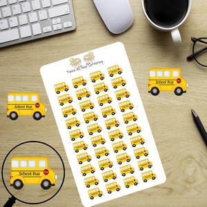 School Bus Stickers Bus Planner Stickers School Stickers Sticker Sheet image 3
