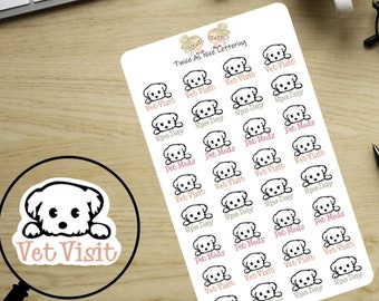 Dog Vet Appointment Stickers, Dog Medicine Stickers, Dog Grooming Stickers, Half Sheet Stickers, Stickers for Planners, Planner Stickers