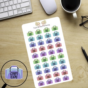 Planner Stickers Gym Stickers Workout Stickers Exercise Planner Stickers Working Out Stickers image 3