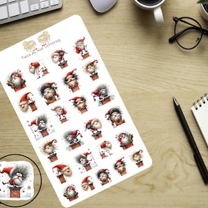 Christmas Planner Stickers: Funny Santa Holiday Decals