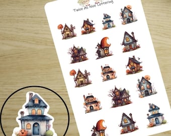 Haunted House Planner Stickers, Halloween Stickers, Stickers For Planners