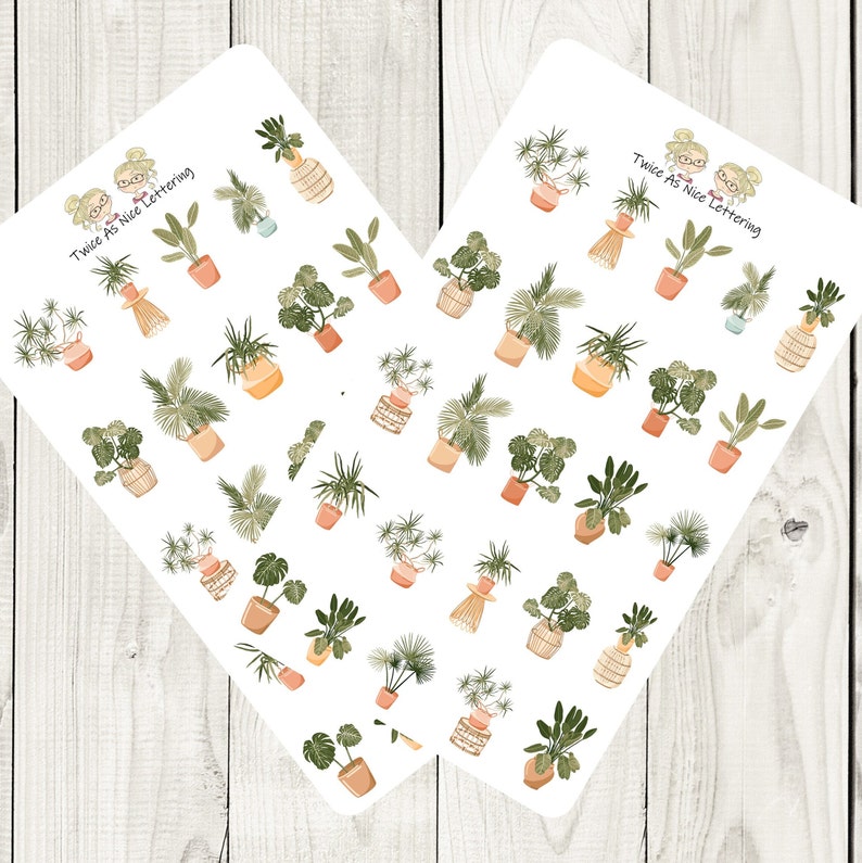 House Plants Stickers, Potted Plants Planner Stickers, Half Sheet Stickers, Stickers For Planners, Planner Stickers image 7