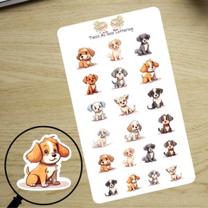 Dog Planner Stickers, Stickers For Planners, Planner Stickers, Cute Puppy Stickers