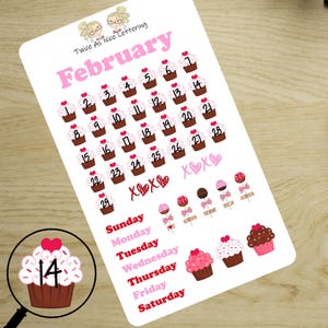 Valentine's Day Planner Stickers: February Monthly Kit